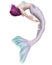 Pretty Pink and Blue Mermaid Swimming Upside Down