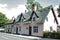 A pretty pink cottage in Lavenham in suffolk