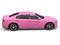 Pretty pink modern fast city car - side view