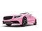 Pretty pink modern luxury convertible car - low angle shot