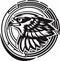 Pretty and powerful hawk emblem art vector