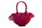 Pretty Red Glass Basket With Handle