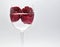 Pretty Red roses, symbol of love and wine glass