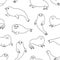 Pretty Seals seamless pattern. Vector marine background.