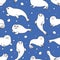 Pretty Seals seamless pattern. Vector marine background.