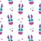 Pretty seamless pattern with cute bunny