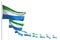 Pretty Sierra Leone isolated flags placed diagonal, illustration with selective focus and place for content - any occasion flag 3d