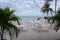 Pretty sitting area on eagle beach in Aruba