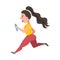 A pretty, slender woman runs. Athletics. Vector illustration on a white isolated background.