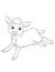 pretty soft fluffy lamb running isolated contour illustration