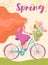 Pretty stylised floral spring greeting card design