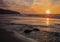 Pretty Sunset at Torrance Beach Looking towards the Palos Verdes Peninsula South Bay, Los Angeles County, California