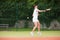 Pretty tennis player playing on court