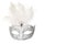 Pretty venetian silver and white carnival mask with feathers iso