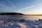 Pretty view of the St. Lawrence river, the 1908 railway trestle bridge and the Cap-Rouge bay