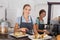 Pretty waitresses working with a smile