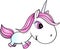 Pretty White Unicorn Vector Illustration