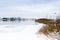 Pretty winter view of the St.Lawrence River seen from the east sector of Montreal