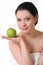 Pretty woman with green apple