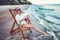 Pretty woman relaxing on a lounger beach and drinks soda water. summer vacation concept