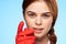 pretty woman rubber gloves home care professional