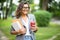 Pretty woman student portrait mixed race bright cheerful positive confident young scholar