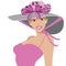 Pretty woman wearing Easter bonnet