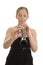 Pretty young woman playing Oboe