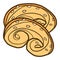 Pretzel bakery icon, hand drawn style