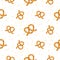 Pretzel bakery seamless vector pattern.