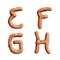 Pretzel capital letter alphabet - letters E-H