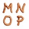 Pretzel capital letter alphabet - letters M-P