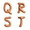 Pretzel capital letter alphabet - letters Q-T