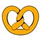 Pretzel icon in icon cartoon