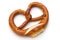 Pretzel isolated on white. Fresh fragrant brezel top view.