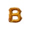 Pretzel Letter B Isolated On White Background