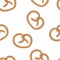 Pretzel seamless pattern vector cookie snack bread isolated wallpaper background white