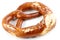 Pretzel shaped bread with salt