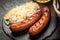 Pretzels, bratwurst and sauerkraut