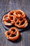 Pretzels in the form of knot on plate