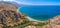 Preveli palm beach and lagoon panorama Crete Greece