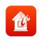 Preventing fire icon digital red