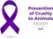 Prevention of Cruelty to Animals purple awareness ribbon