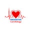 Preventive cardiology icon with heart and ecg line