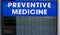 Preventive Medicine Blue and White Window Sign