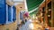 preveza greece alleys in seitan pazar area restaurants chairs tables