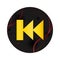 Previous track playlist icon elegant black round button