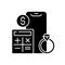 Price calculation black glyph icon