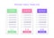 Price chart comparison template with 3 columns. Vector illustration