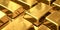 price gold on stock exchanges. Gold bars or bullion on yellow background. Financial, global world economic or gold trading in
